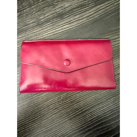 Magenta Leather Envelope Wallet - Picture 1 of 6